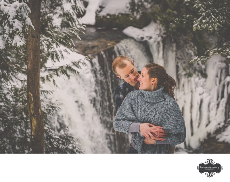 Flesherton Engagement Photos with Waterfall