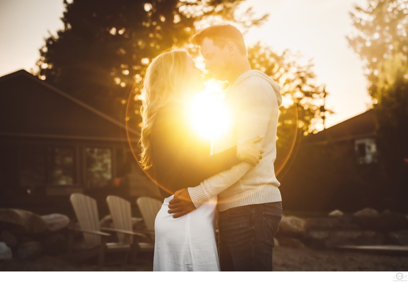 Engagement Portraits with Lens Flare