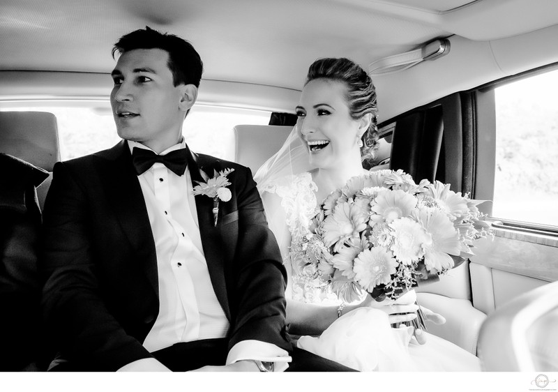 Bride Groom Travelling in Luxury Car