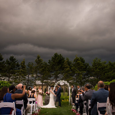 Ceremony Picture:  Storm Looming at Rockway Vineyard