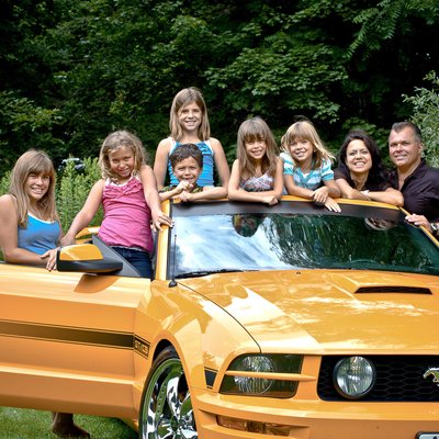 Owen Sound Family Photography in Yellow Mustang