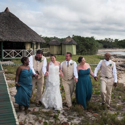 Wedding Party Walking:  Cayo Coco Destination Photographer
