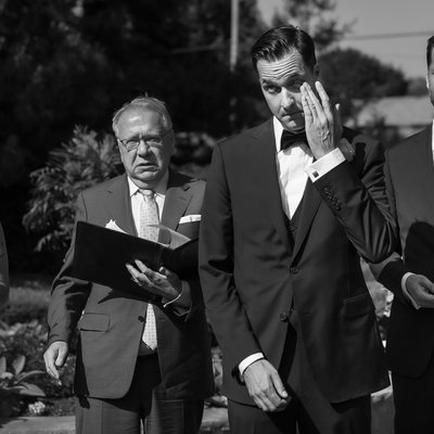 Groom Sheds a Tear at Wedding Ceremony