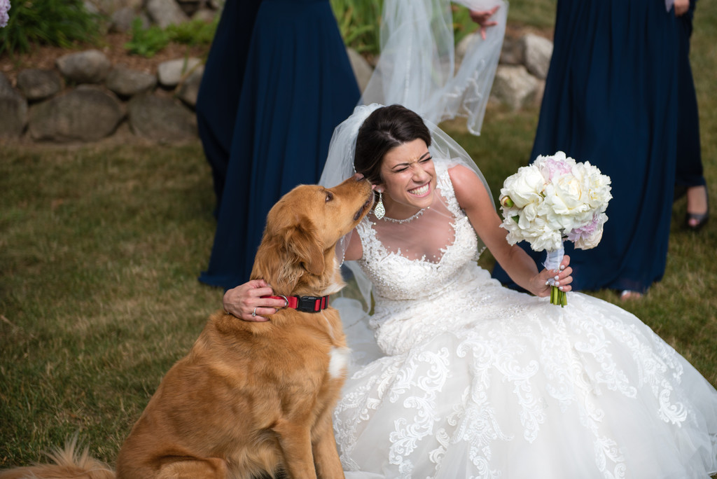 Ramsey Country Club Wedding Bride and her Dog