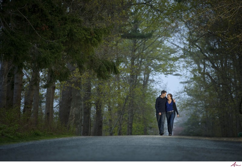 Engagement Couple Walking in Point Pleasant Park