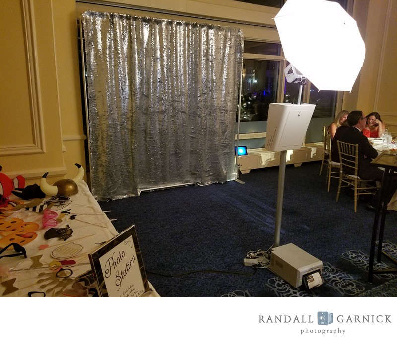 Photo booth setup at a Seaport Hotel wedding