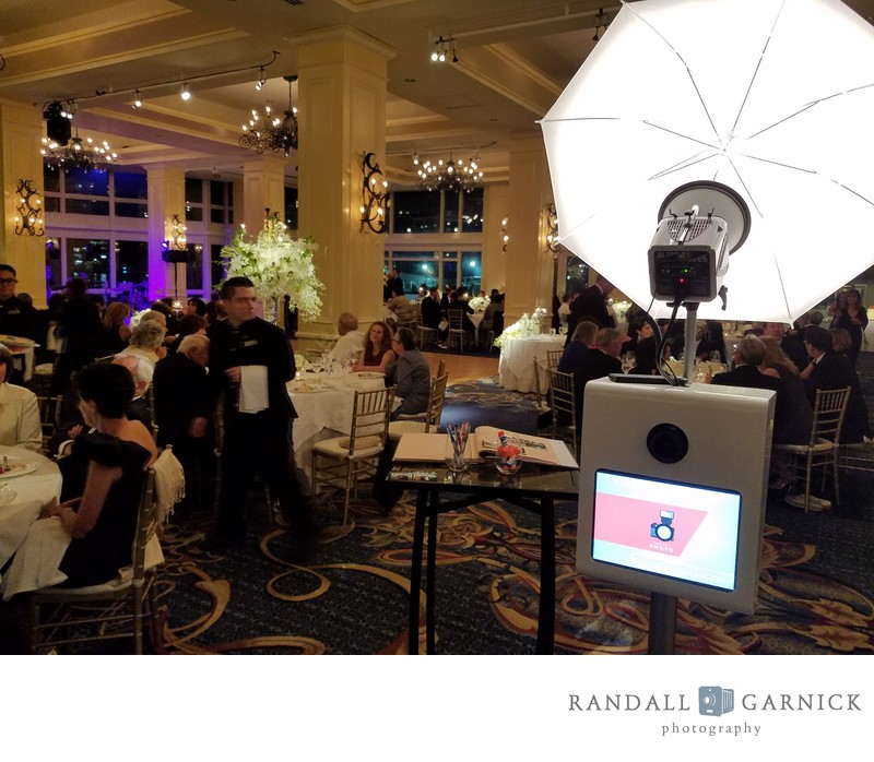 BTS view of photo booth setup at a wedding reception