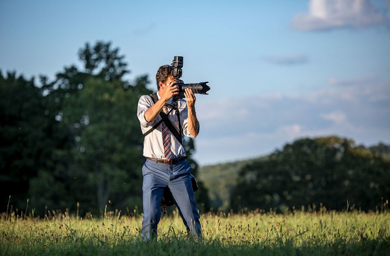 Randall Garnick in action photographing at Zukas Hilltop Barn