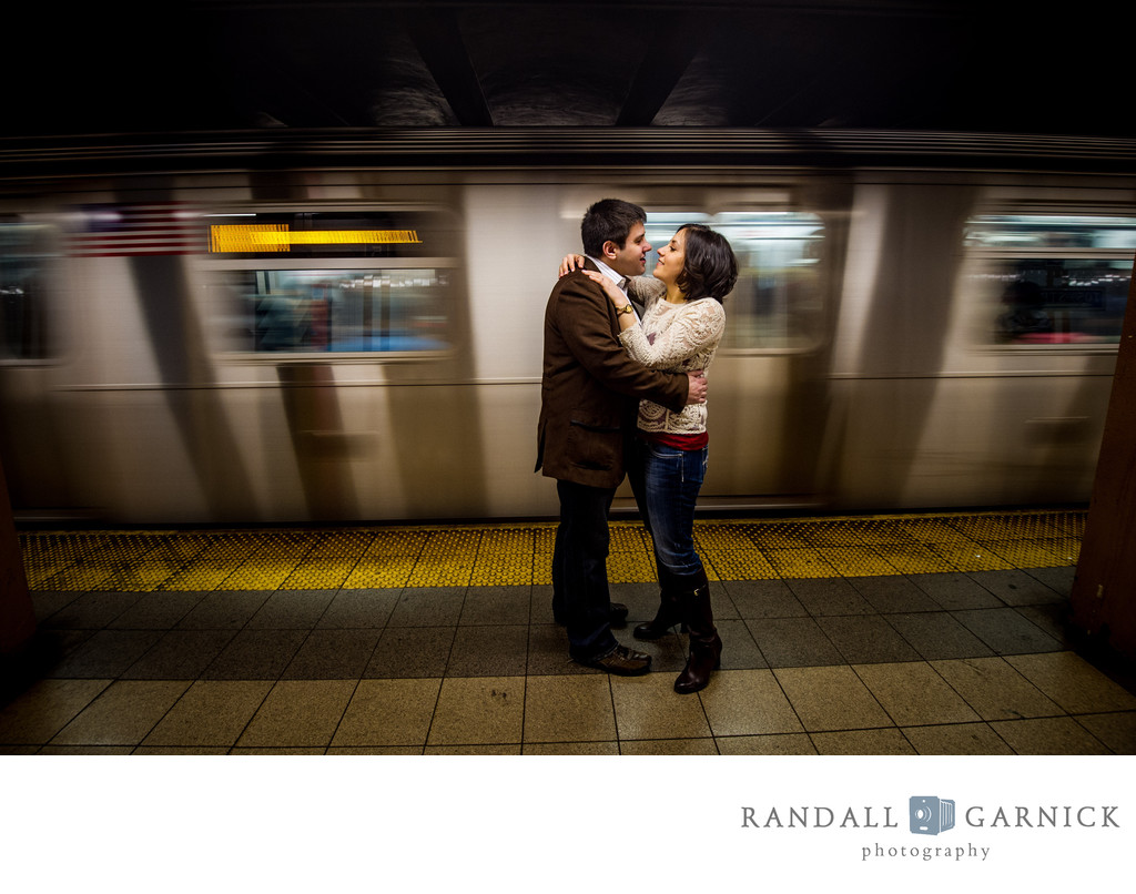 NYC Subway engagement photographer