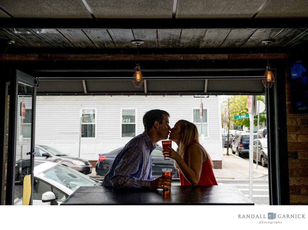 South Boston engagement session afternoon drinks