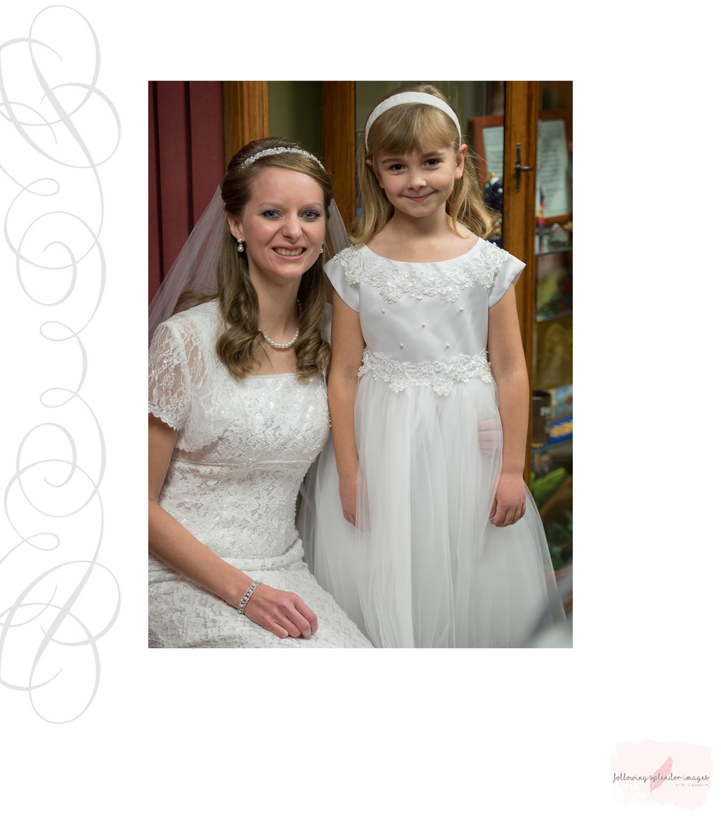 Wedding Day Conservative Bride And Flower Girl