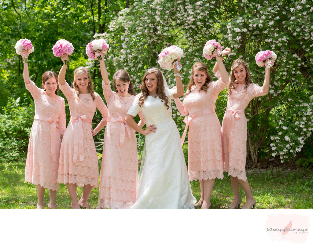 Conservative Bridesmaids Dresses in Pink
