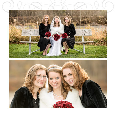 Bride and Sisters Fall Wedding Portraits
