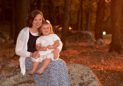 Golden Hour Mother and Daughter Fall Portrait
