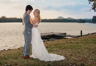 Park on the River Wedding Portraits by Lake Maumelle