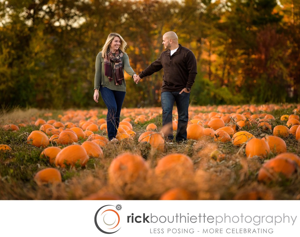 Fall Engagement Session In Pumpkin Patch
