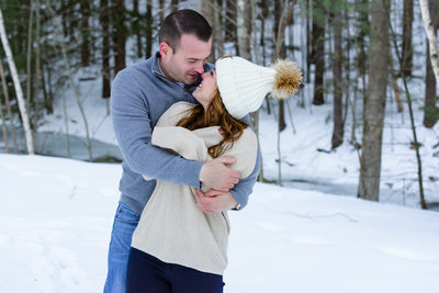 Winter Engagement Photography - Tannery Hill Bridge
