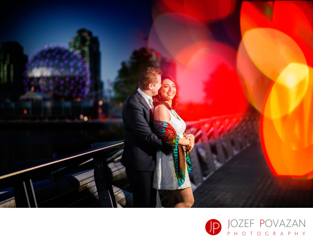 Science World False Creek Engagement session at night