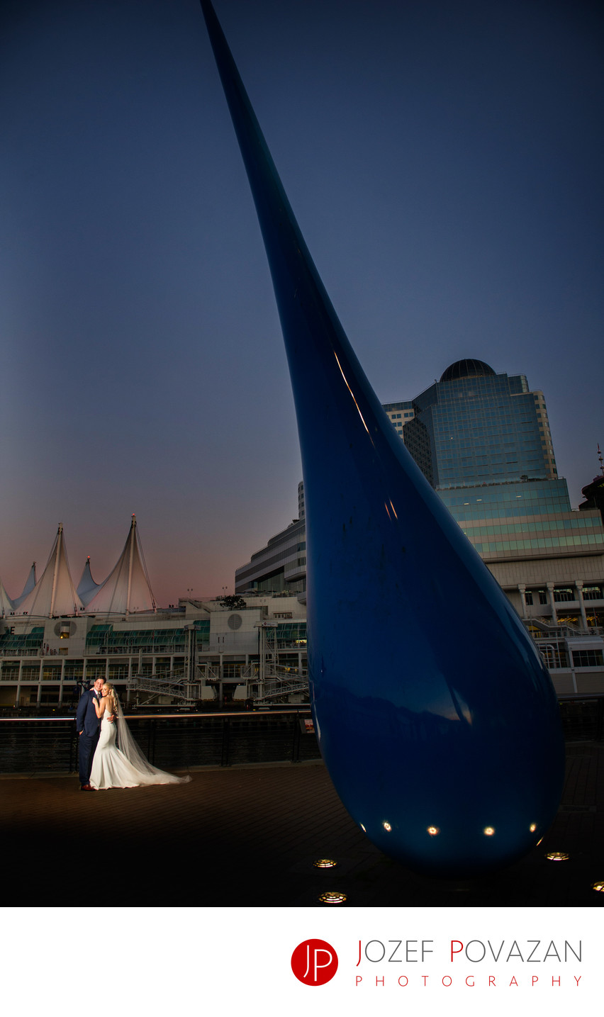 Convention Centre Wedding Photographers dusk portrait