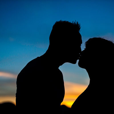White cliff park romantic epic sunset kiss engagement