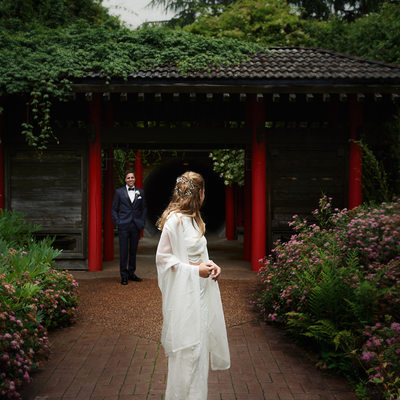 UBC Botanical Garden Wedding Photographer First Look