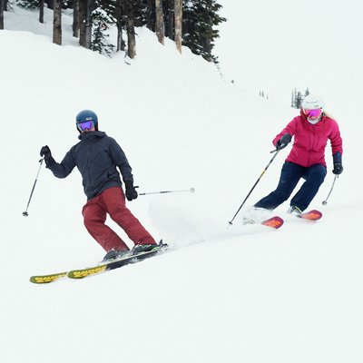 Secret Whistler engagement proposal on skis fun day