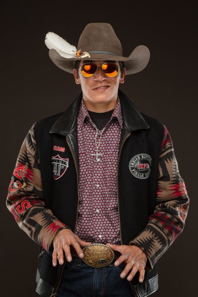 Portrait of champion bareback cowboy Cam Bruised Head