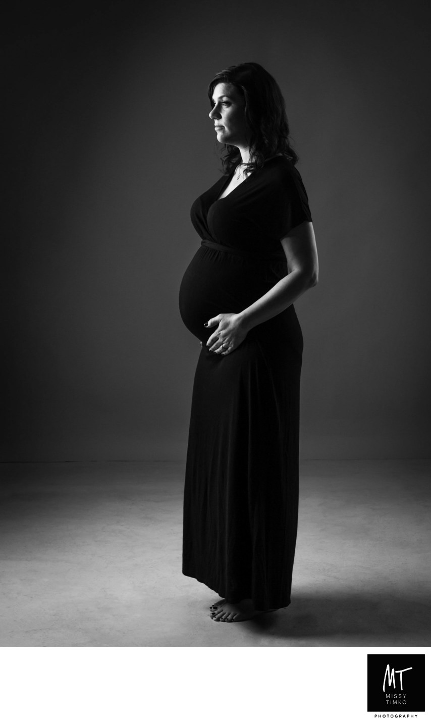 Dramatic Studio Maternity Portrait Pittsburgh