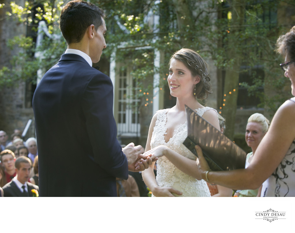 Courtyard Ceremony at Holly Hedge Estate