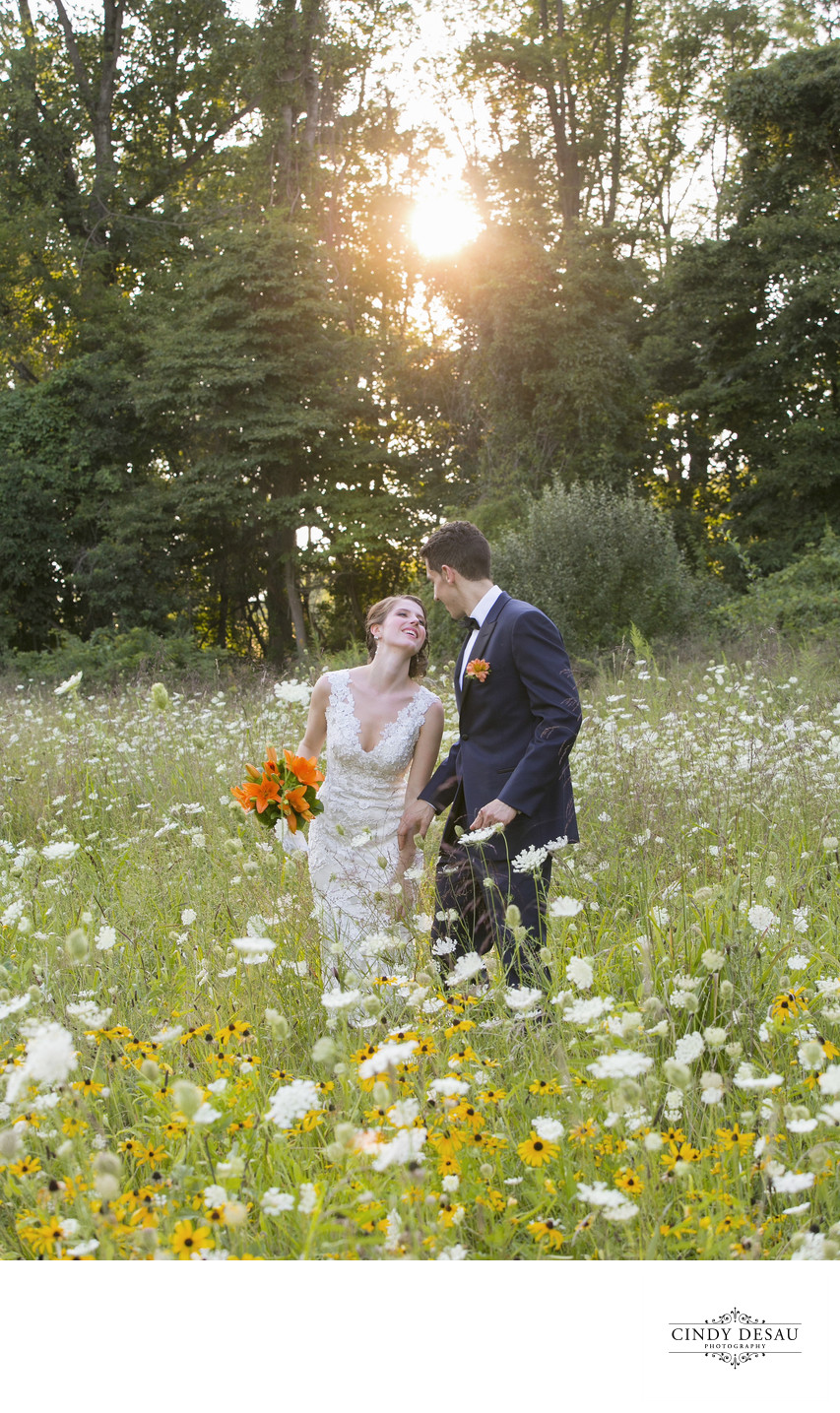 Sunset in New Hope Field Wedding Photograph
