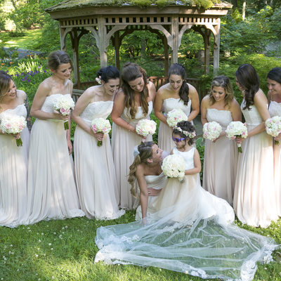 Playful Bridal Party Wedding Photo in Bucks County