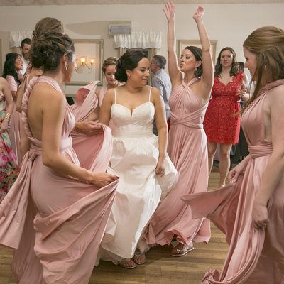Bridesmaids Dance Around Bride Candid Reception Coverage