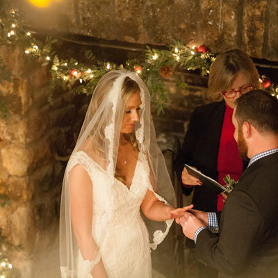 Candlelight Ring Exchange at Holly Hedge Photographer