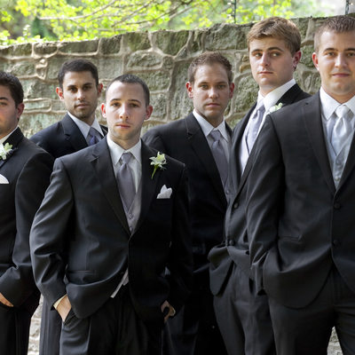 Cool Composition of Groom and Groomsmen at Holly Hedge
