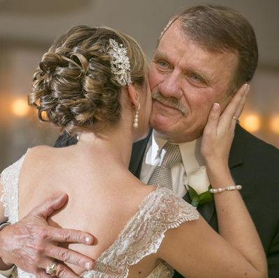 Dad Crying Dancing with His Daughter Wedding Photograph 