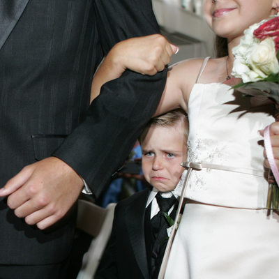Unhappy Ring Bearer at New Hope Wedding