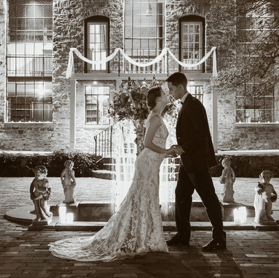 Night Wedding Photograph in Classic Black and White