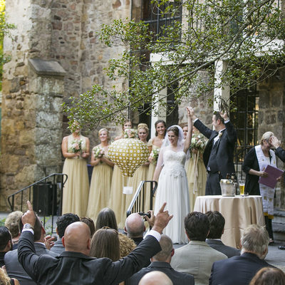 Outdoor Courtyard Ceremony in New Hope