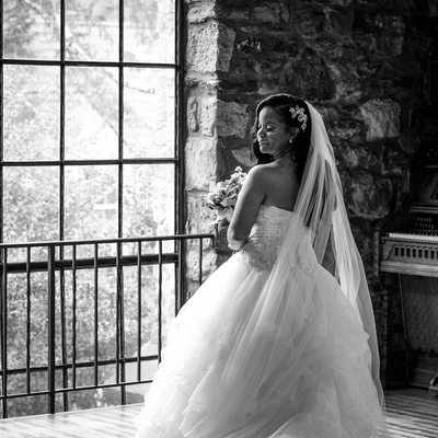 Bridal Portrait in Classic Black and White