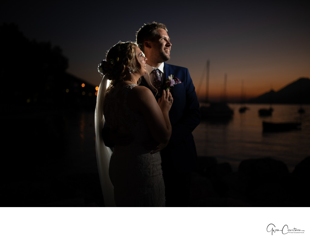 Sunset Photos Weddings on Lake Garda.