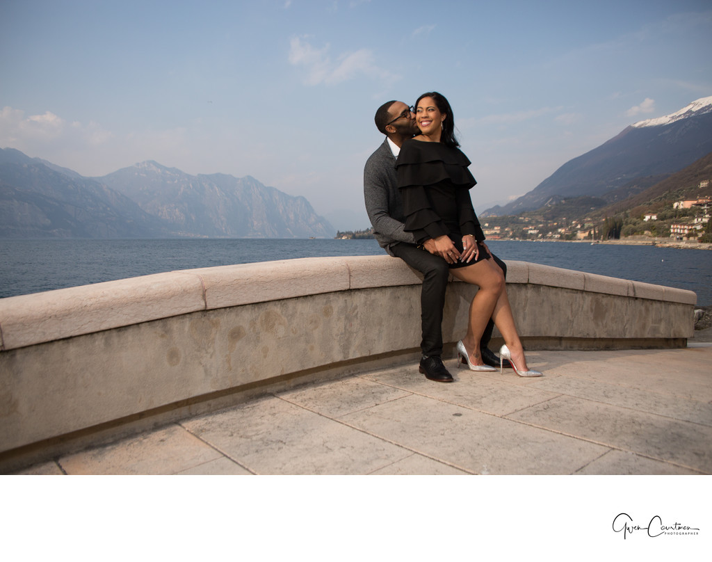 Engagement photos in Malcesine . Love in Italy.