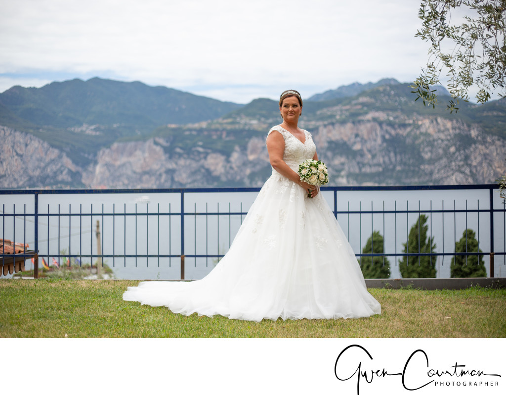 Charlotte ready to marry in Malcesine, Italy