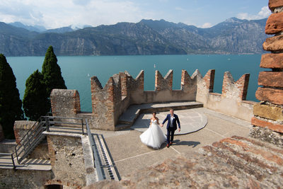 Malcesine Castle dancing terrace, Lake Garda, Italy