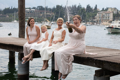 All the Girls on a jetty! Malcesine, Lake Garda, Italy