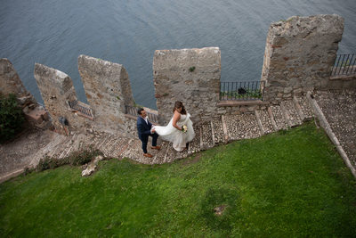 Justin and Kirsten, around the castle of Malcesine , IT