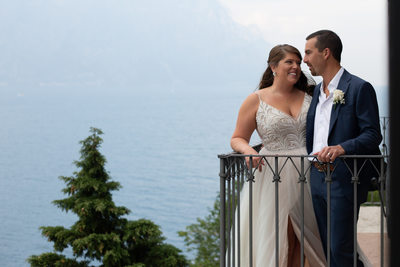 Kirsten and Justin, Balcony shots in Malcesine, Italy