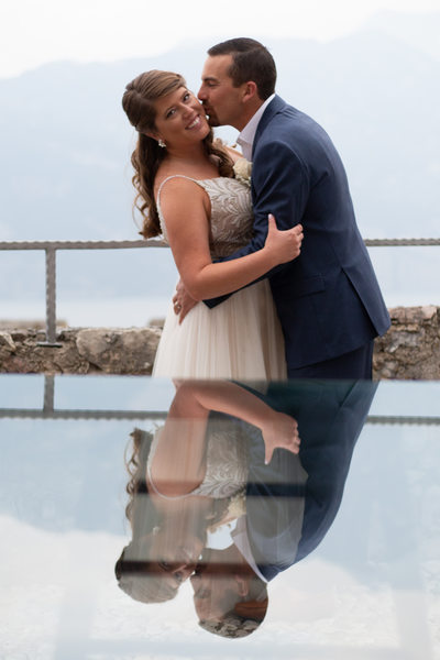 Justin and Kirsten, Malcesine Castle, Terrace, Italy