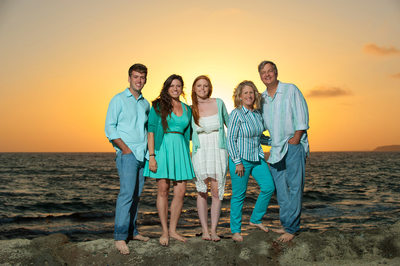 Beach Family Portrait at Sunset