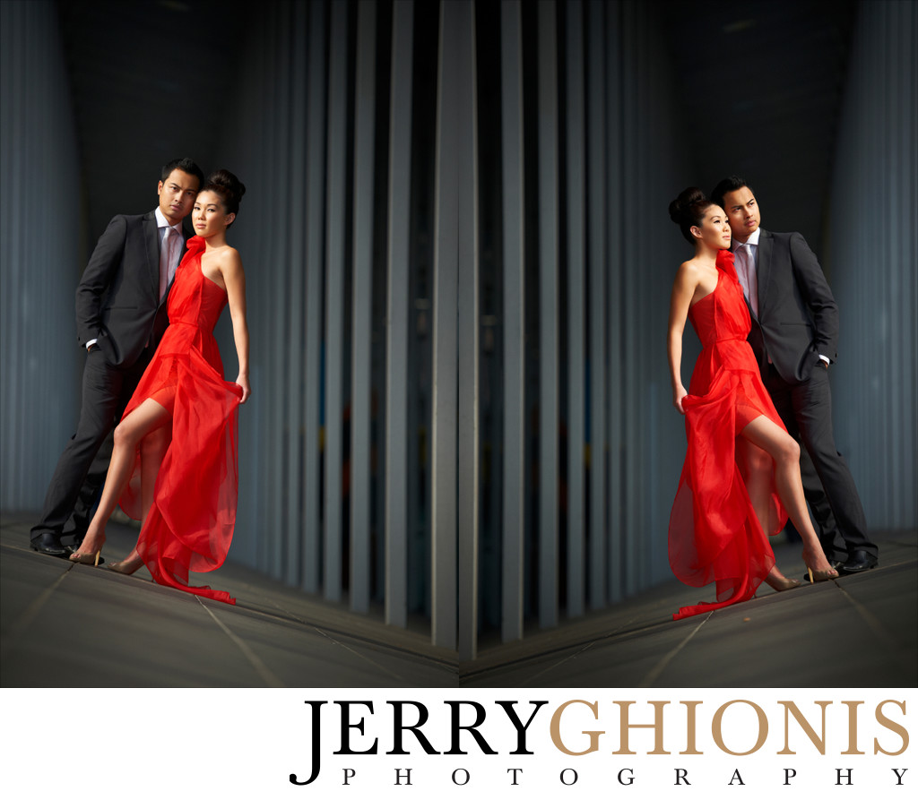 Symmetry and Refection in Engagement Photos 