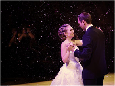First Dance Photos with Fake Snow